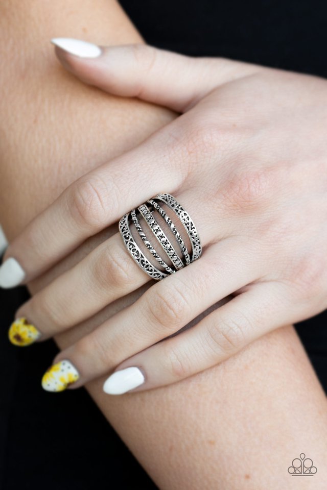 Paparazzi ♥ Textile Bliss - Silver ♥ Ring