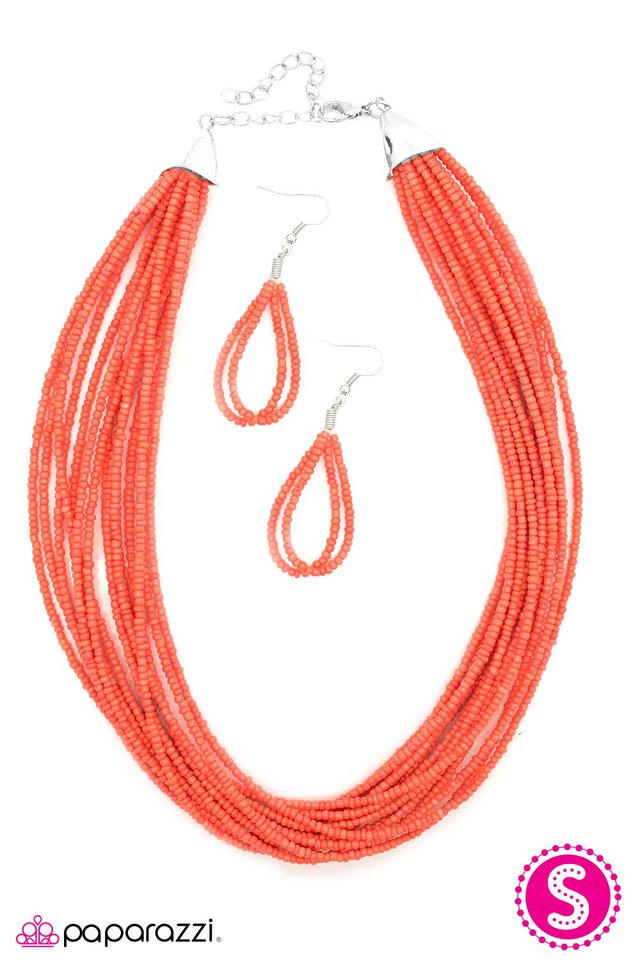 Paparazzi ♥ Wide Open Spaces - Orange ♥ Necklace