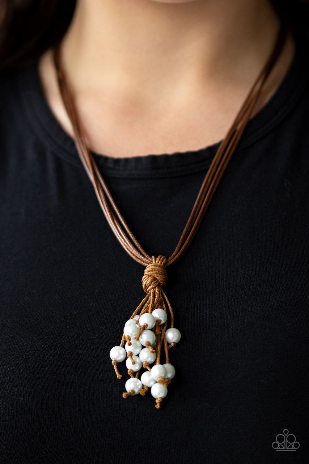 Paparazzi ♥ Tassel Trek - White ♥ Necklace