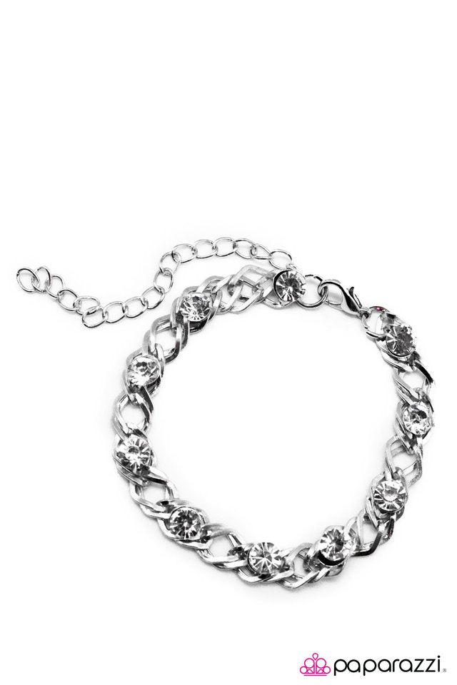 Paparazzi ♥ Down the Line - White ♥ Bracelet