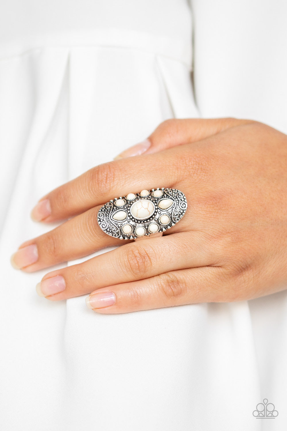 Paparazzi ♥ Stone Sunrise - White ♥ Ring