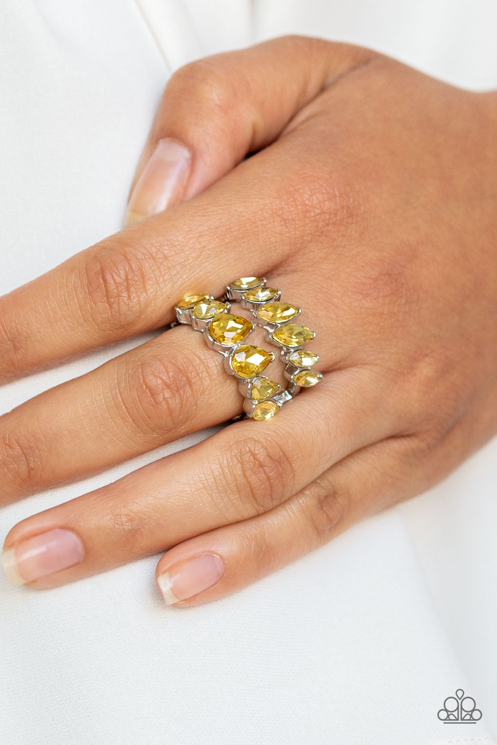 Paparazzi ♥ Timeless Tiers - Yellow ♥ Ring