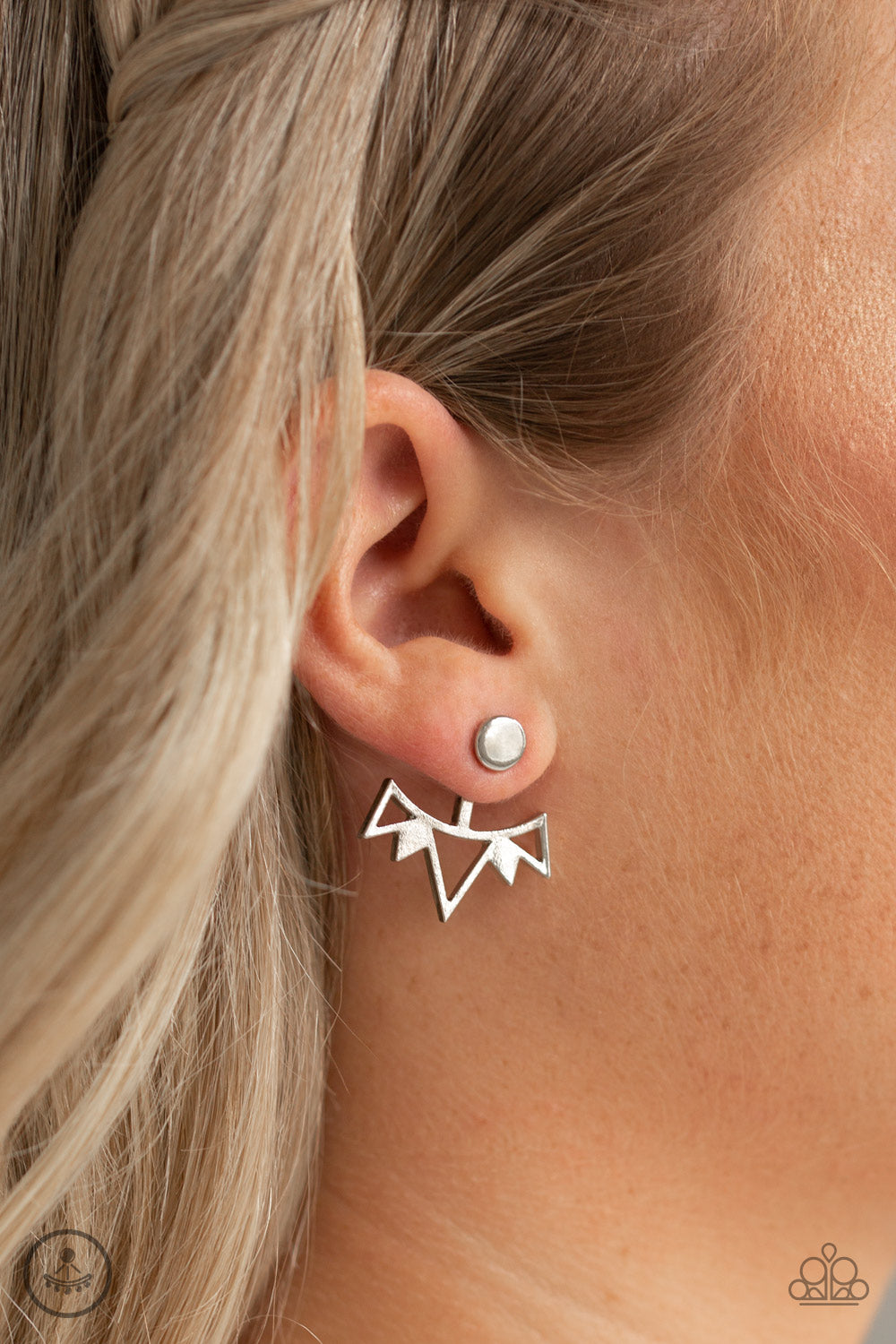 Paparazzi ♥ Like A Flash - Silver ♥ Post Earrings