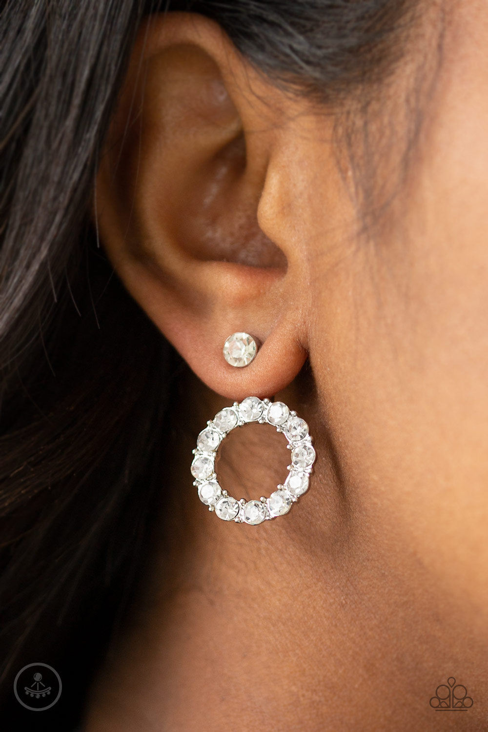 Paparazzi ♥ Diamond Halo - White ♥ Post Earrings