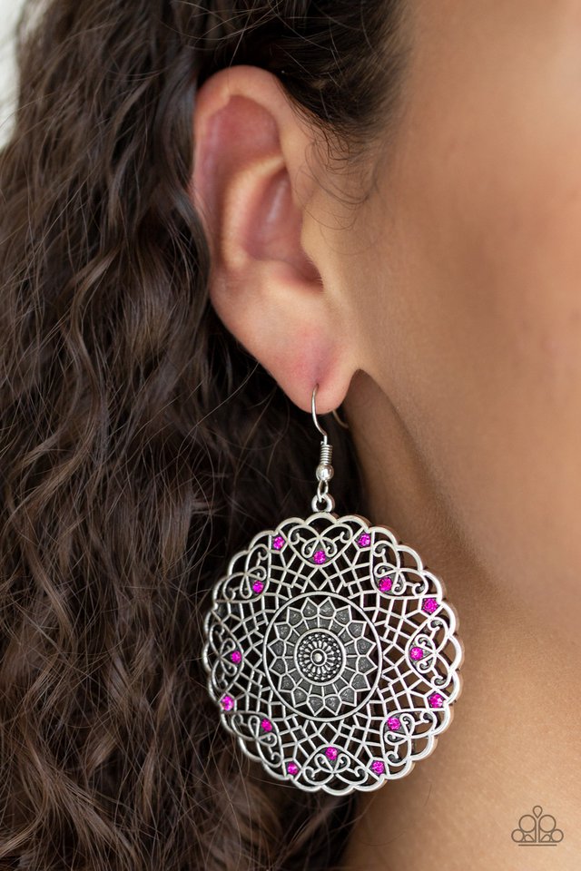 Paparazzi ♥ Mandala Mandalay - Pink ♥ Earrings