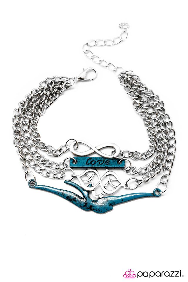 Paparazzi ♥ Then Love Swooped In - Blue ♥ Bracelet