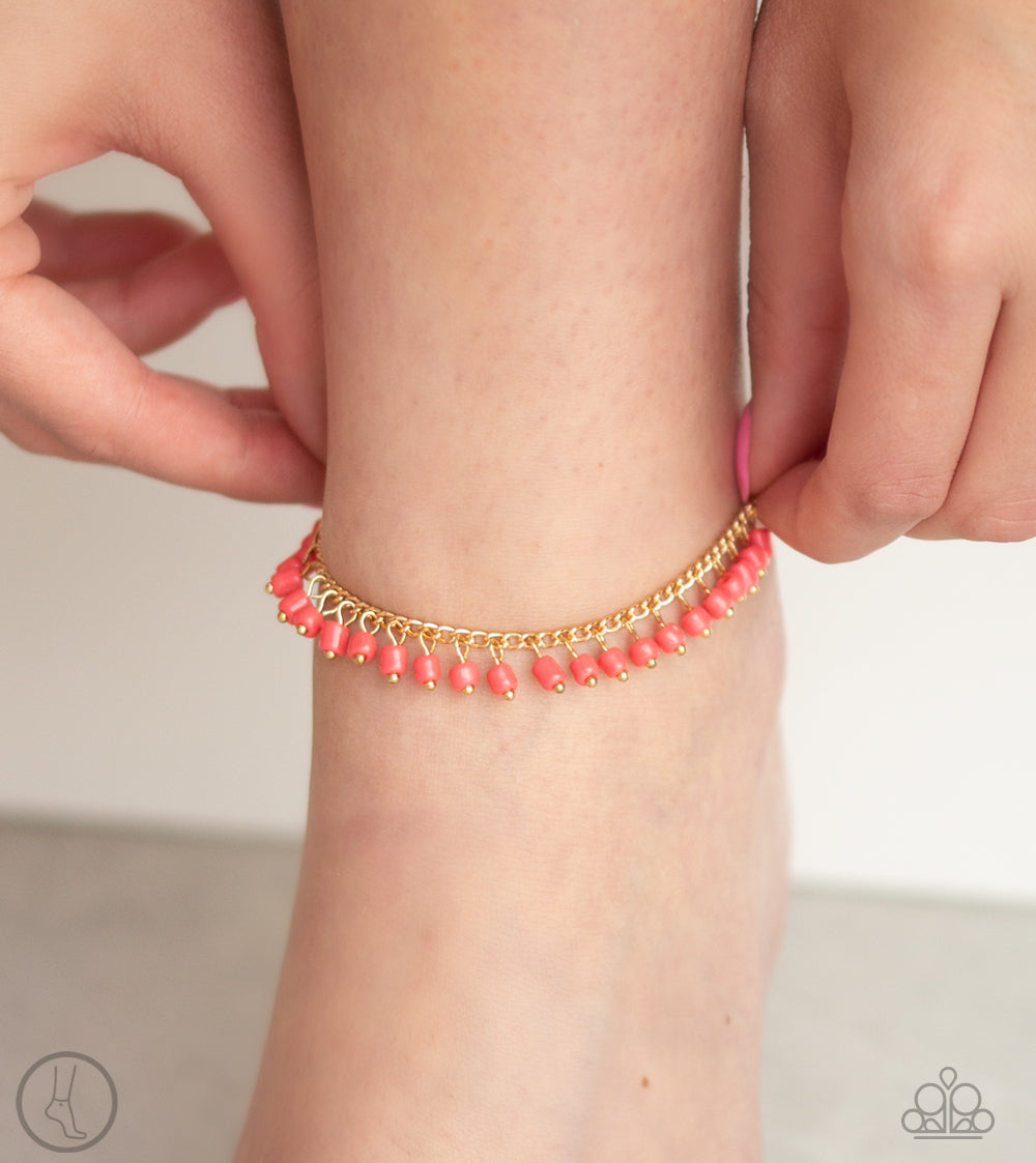 Paparazzi ♥ Mermaid Mix - Orange ♥ Anklet
