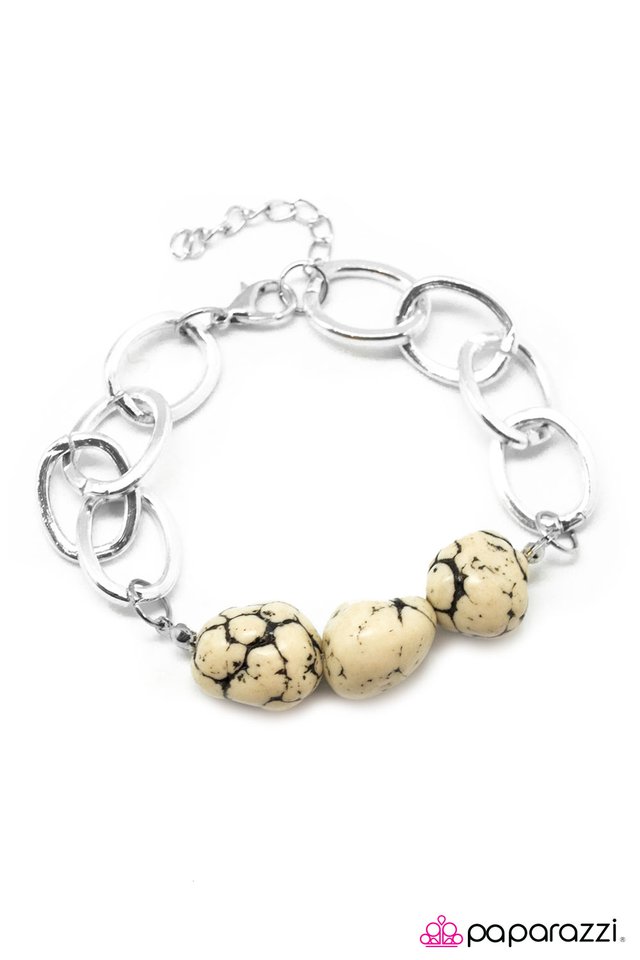 Paparazzi ♥ Sticks and Stones - White ♥ Bracelet