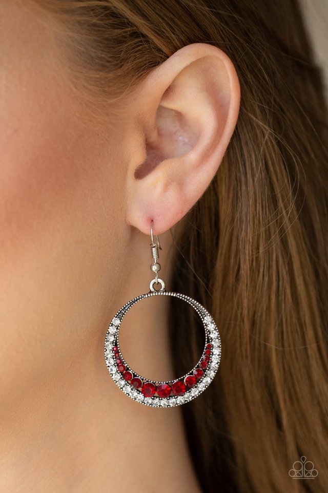 Paparazzi ♥ Demanding Dazzle - Red ♥ Earrings