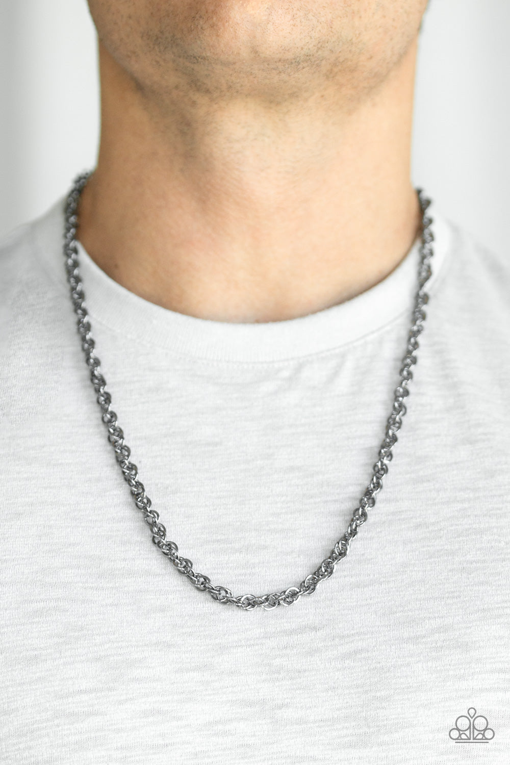 Paparazzi ♥ Lightweight Division - Black ♥ Mens Necklace