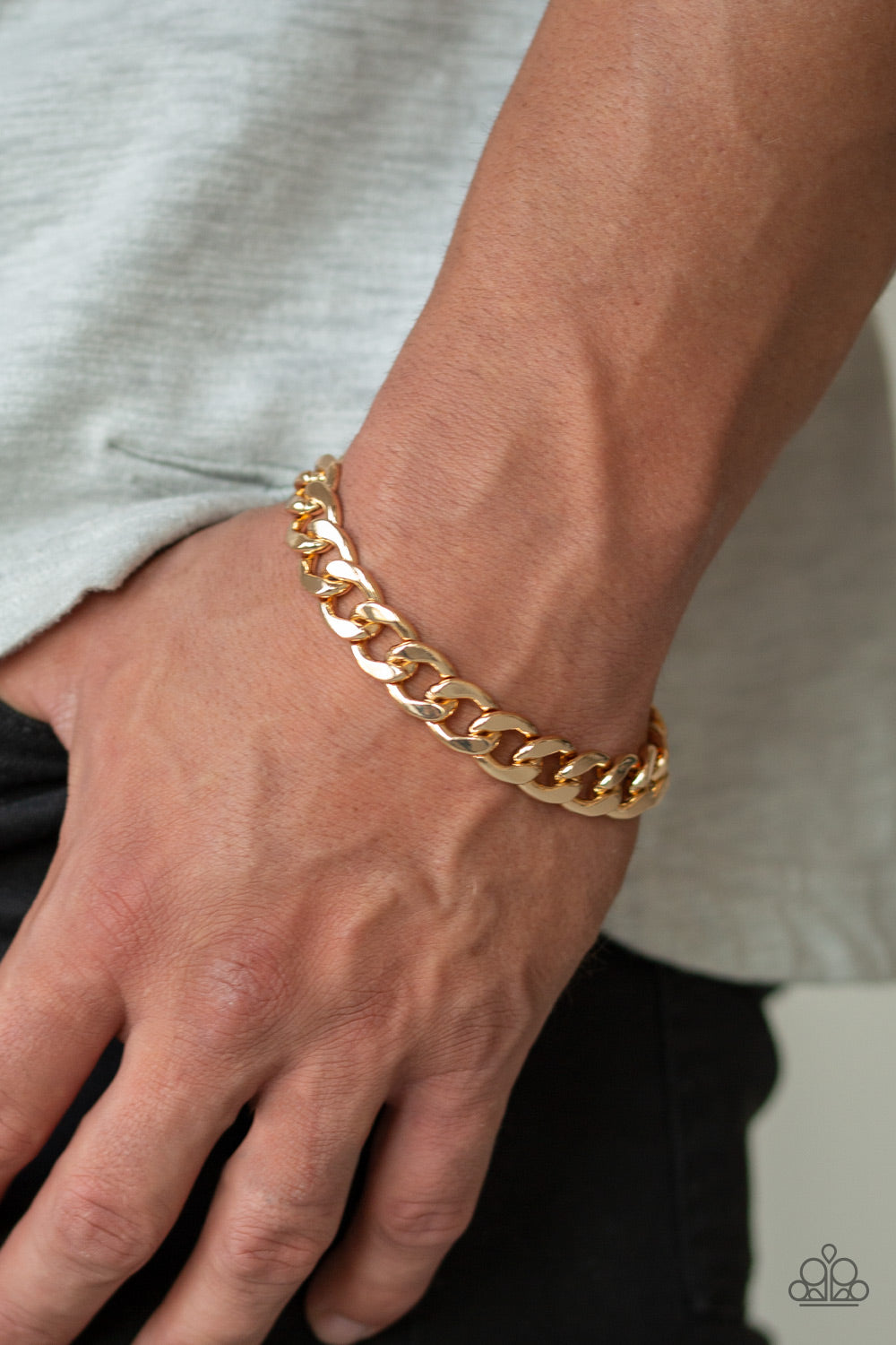 Paparazzi ♥ Leader Board - Gold ♥ Mens Bracelet