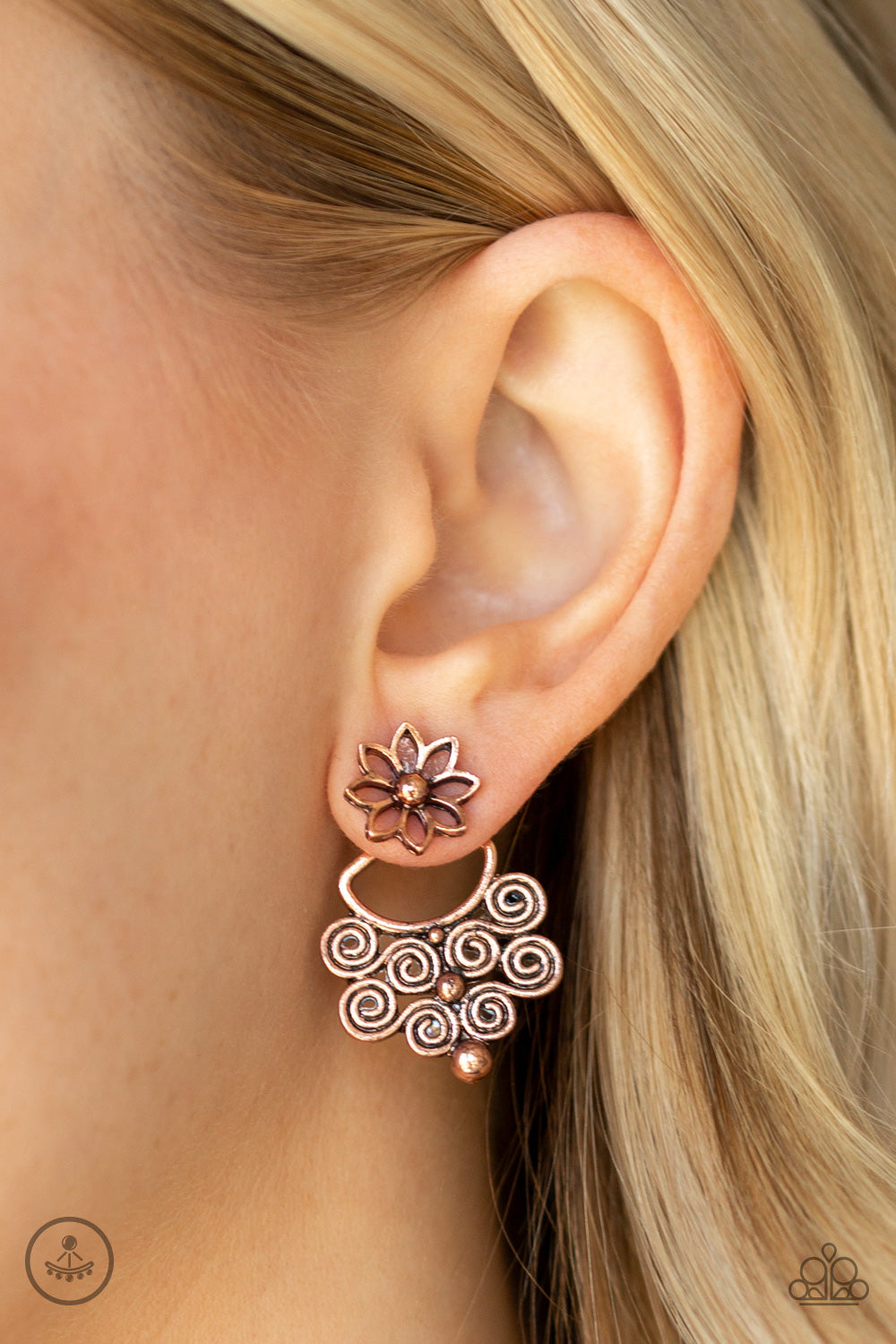 Paparazzi ♥ Garden Spindrift - Copper ♥ Post Earrings