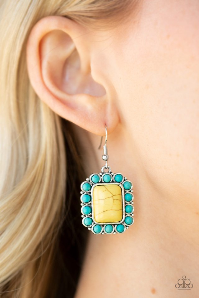 Paparazzi ♥ Sandstone Sway - Yellow ♥ Earrings