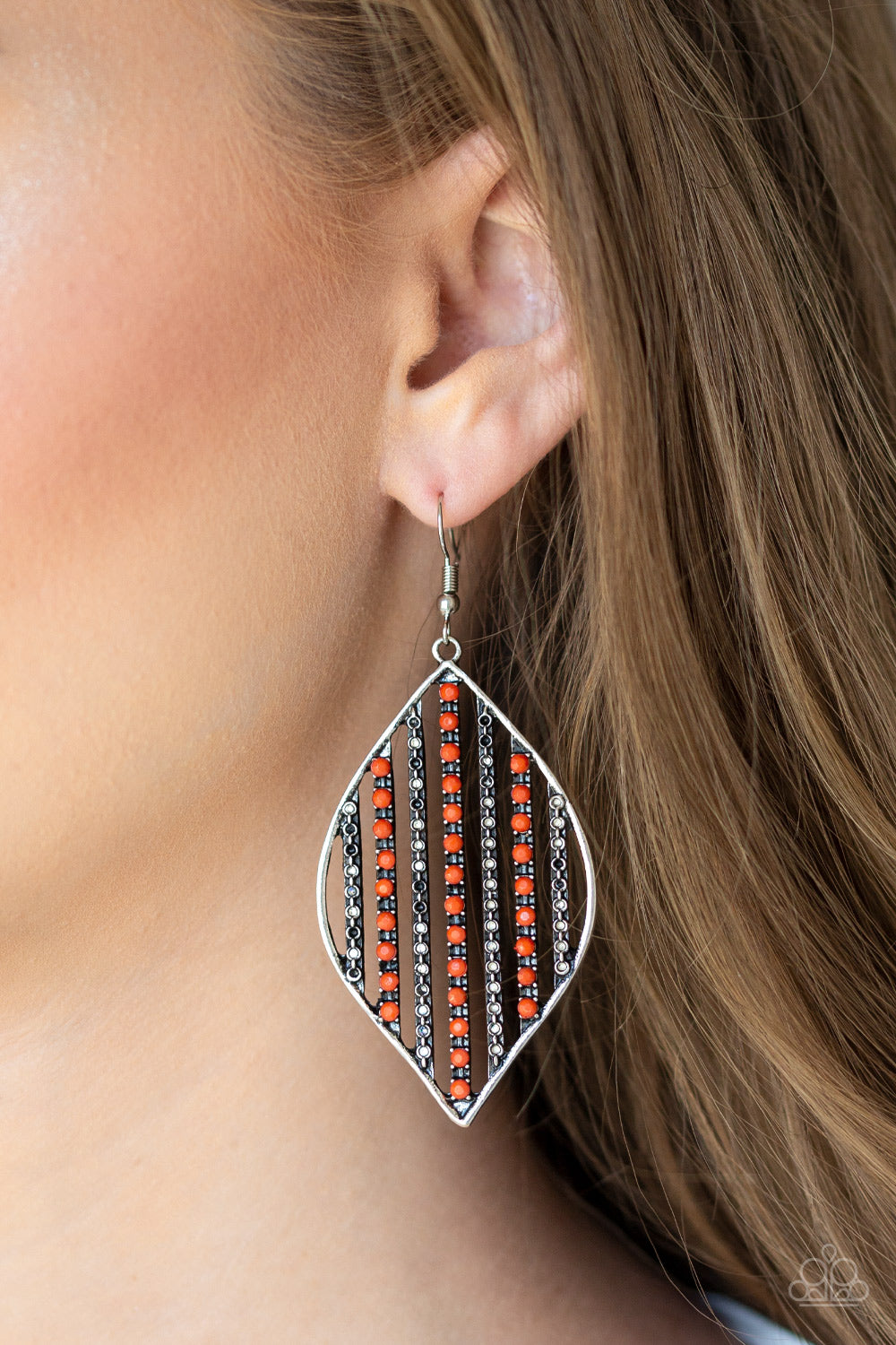 Paparazzi ♥ Leaf Motif - Orange ♥ Earrings