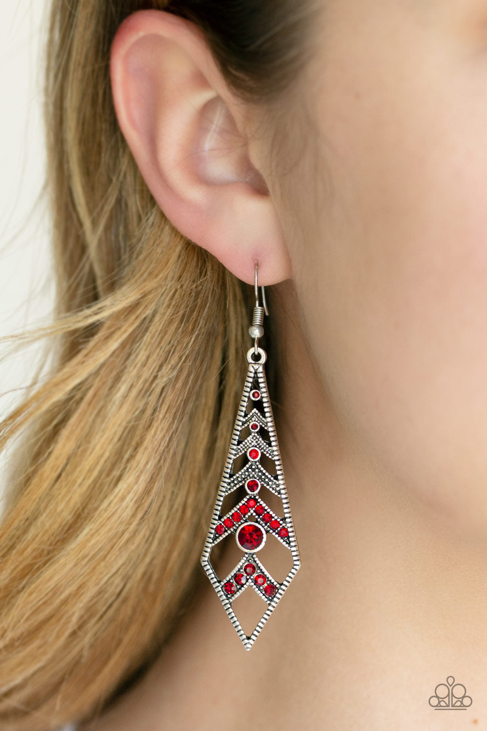 Paparazzi ♥ Flared Flair - Red ♥ Earrings