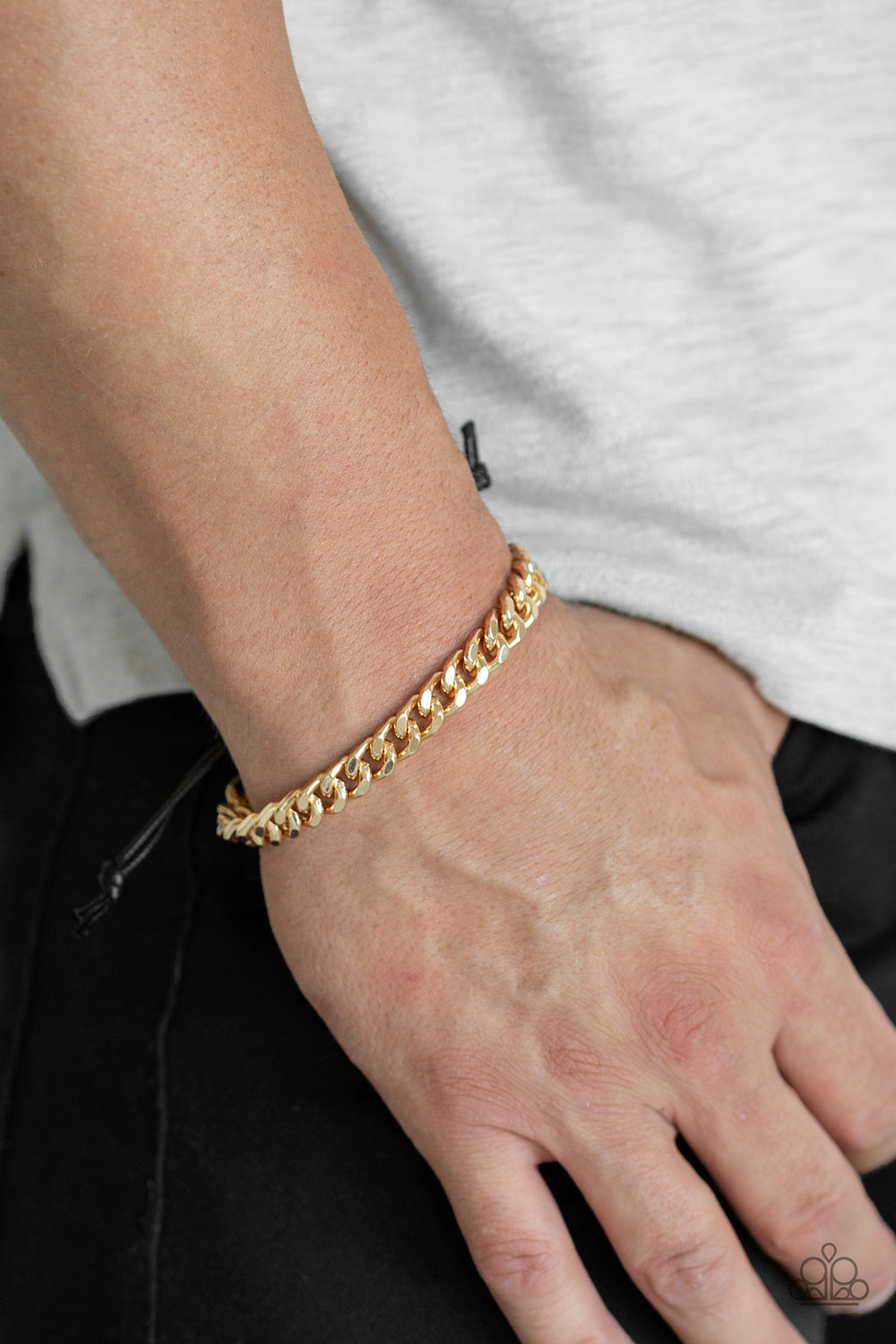 Paparazzi ♥ Hurrah - Gold ♥ Mens Bracelet