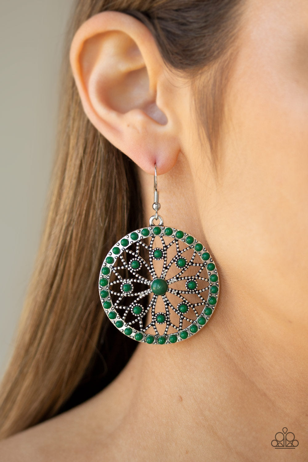 Paparazzi ♥ Merry Mandalas - Green ♥ Earrings