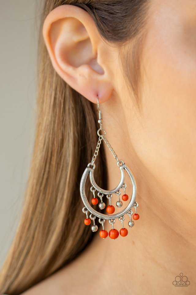 Paparazzi ♥ Free-Spirited Spirit - Orange ♥ Earrings