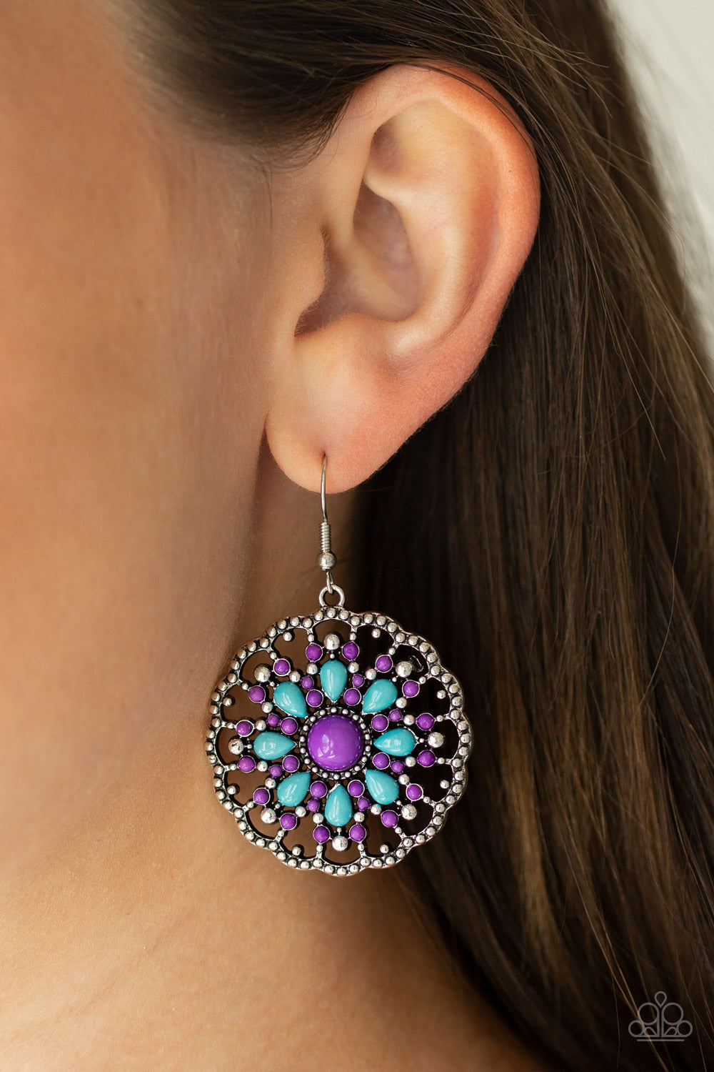 Paparazzi ♥ Mardi Gras Garden - Purple ♥ Earrings