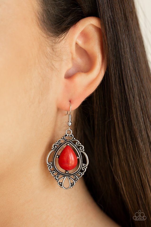 Paparazzi ♥ Southern Fairytale - Red ♥ Earrings