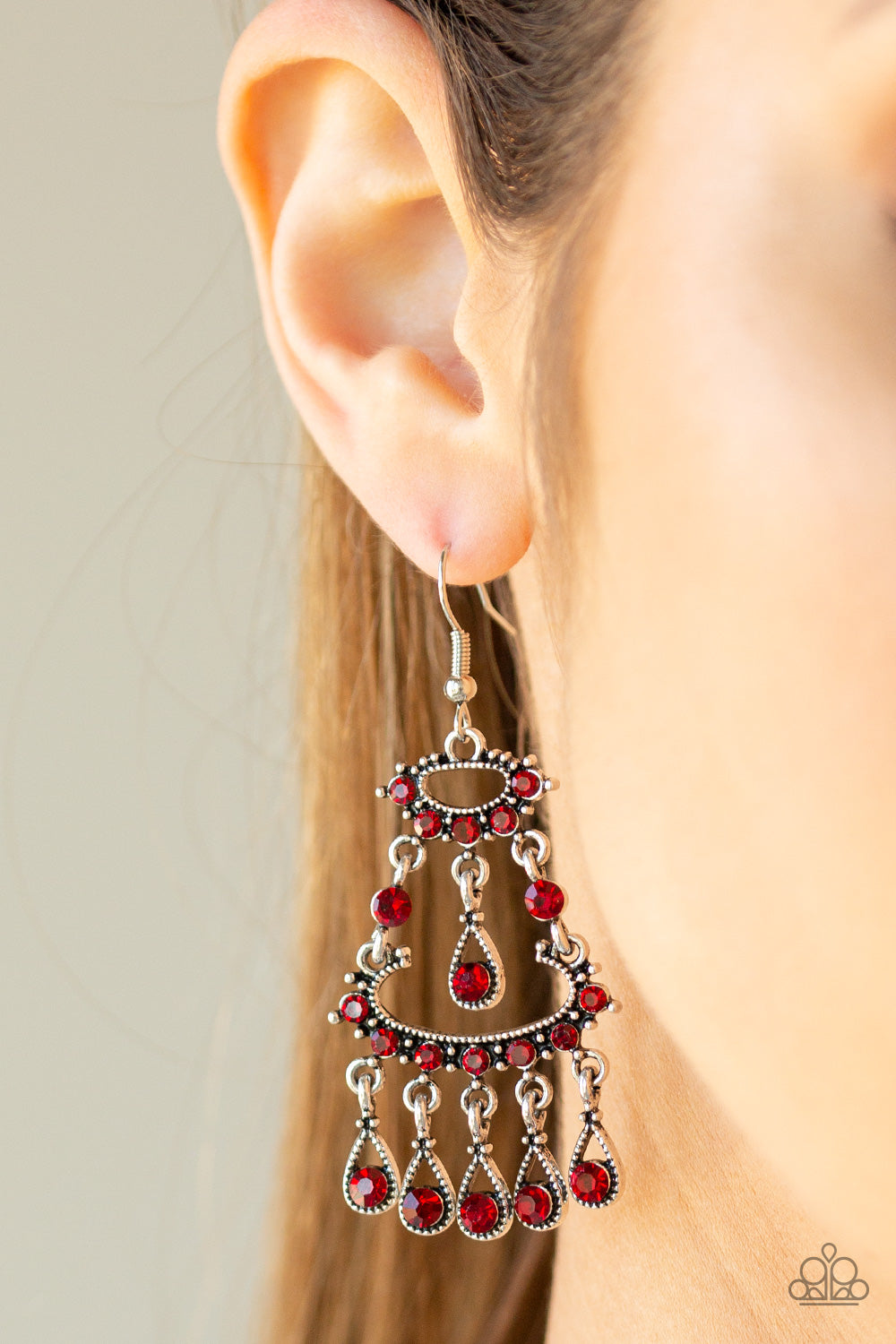 Paparazzi ♥ Chandelier Shimmer - Red ♥ Earrings