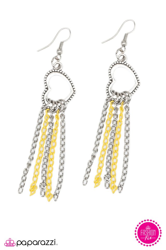 Paparazzi ♥ Love Will Find A Way - Yellow ♥ Earrings