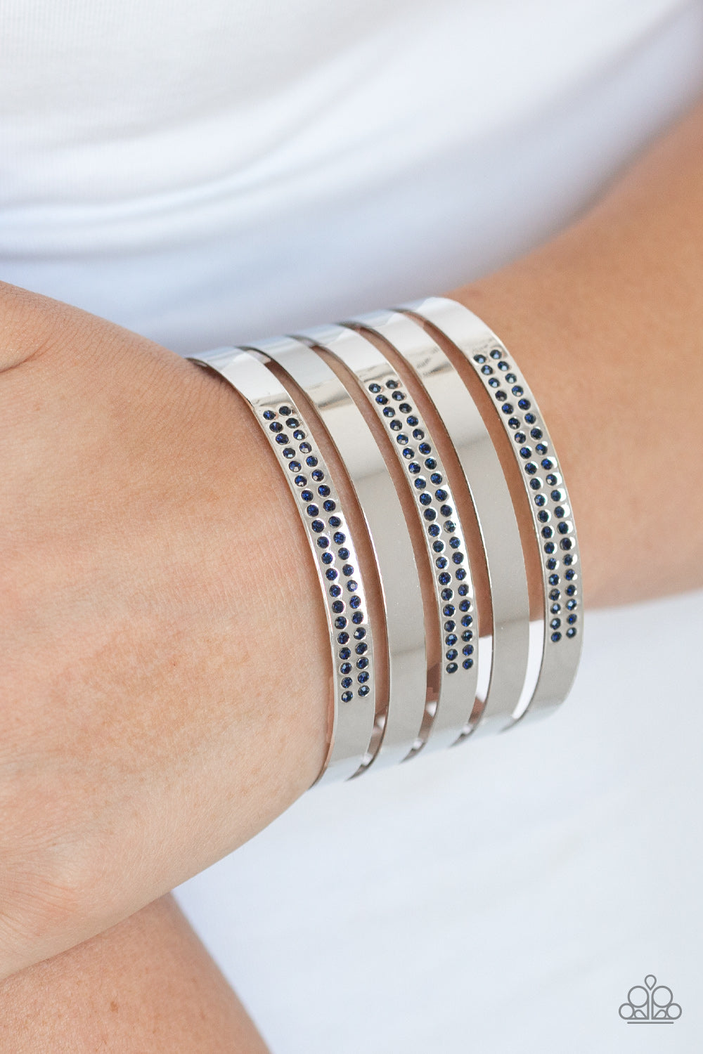 Paparazzi ♥ Big Time Shine - Blue ♥ Bracelet