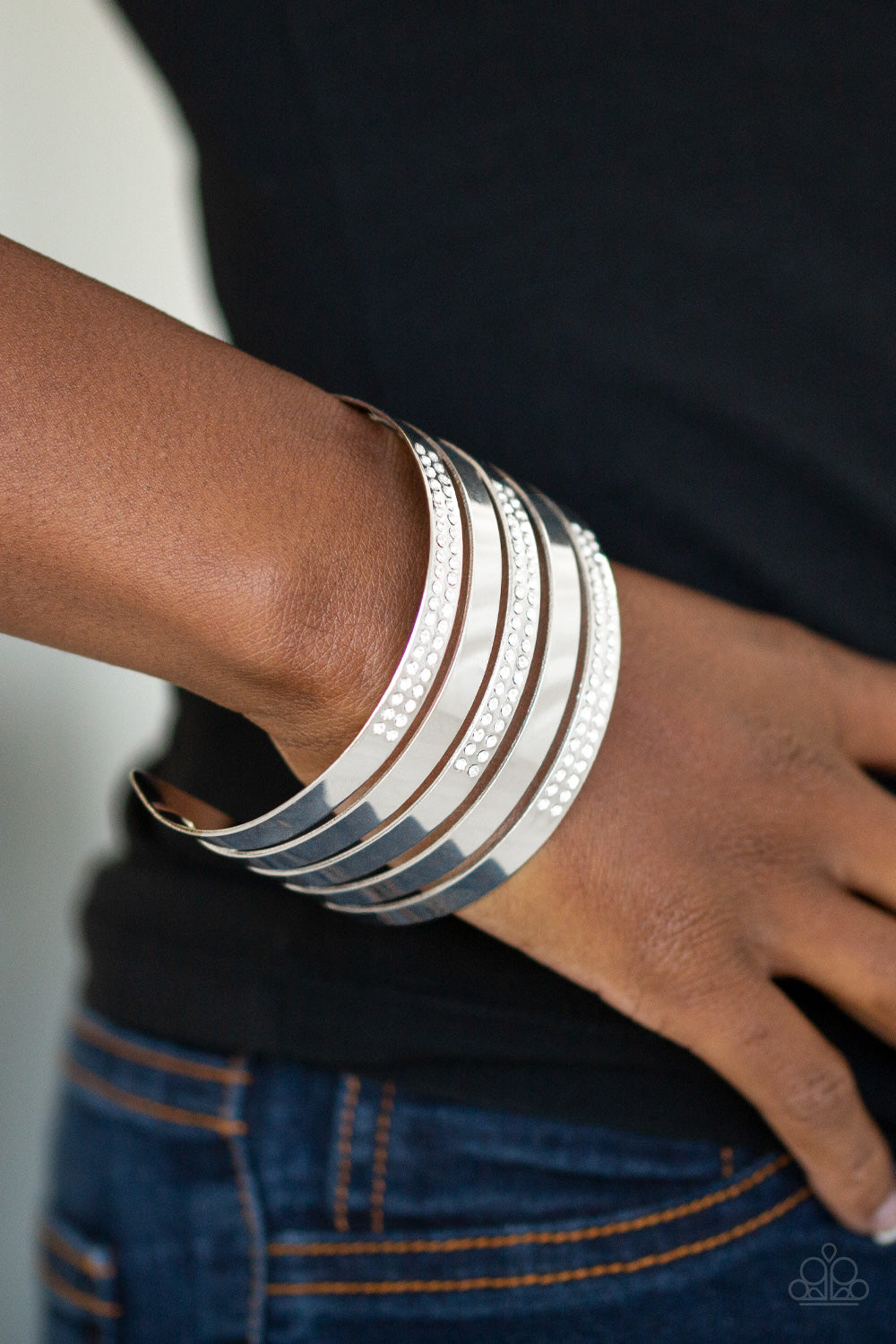 Paparazzi ♥ Big Time Shine - White ♥ Bracelet