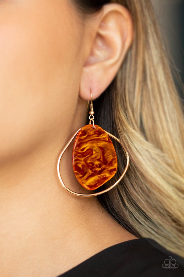 Paparazzi ♥ HAUTE Toddy - Orange ♥ Earrings