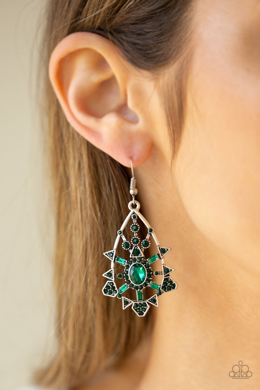 Paparazzi ♥ Gatsby Glimmer - Green ♥ Earrings