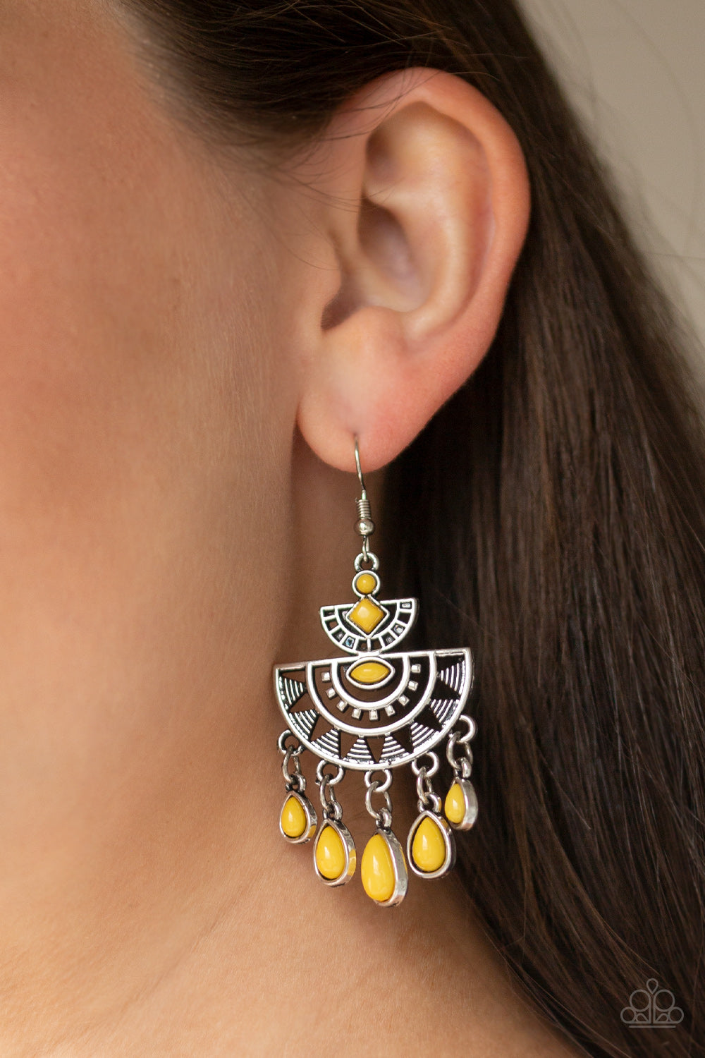 Paparazzi ♥ SOL Searching - Yellow ♥ Earrings
