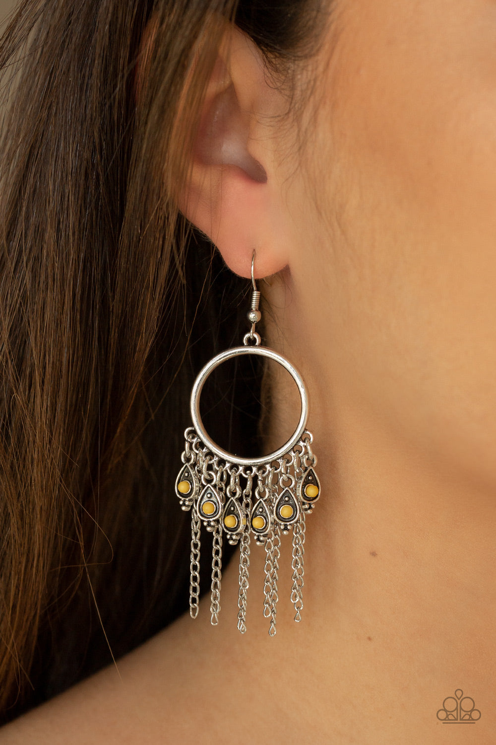 Paparazzi ♥ Very Vagabond - Yellow ♥ Earrings