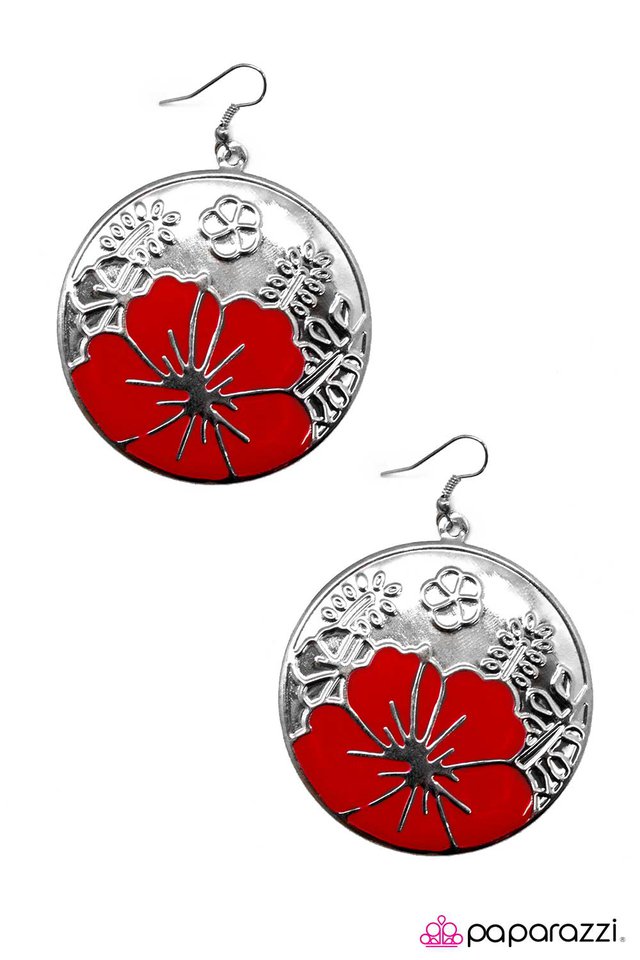 Paparazzi ♥ Welcome to Paradise - Red ♥ Earrings