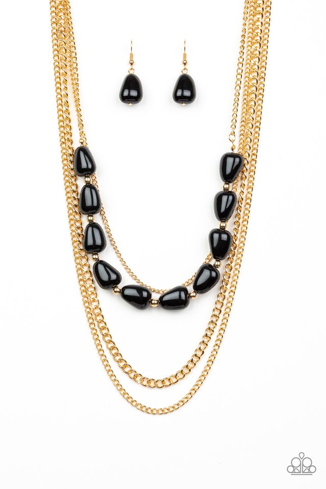 Chain Short Black Necklace Paparazzi Tectonic Treasure Black Cord