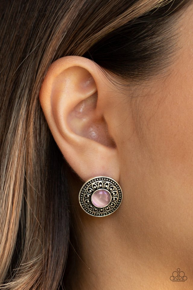 Paparazzi ♥ Fine Flora - Pink ♥ Post Earrings