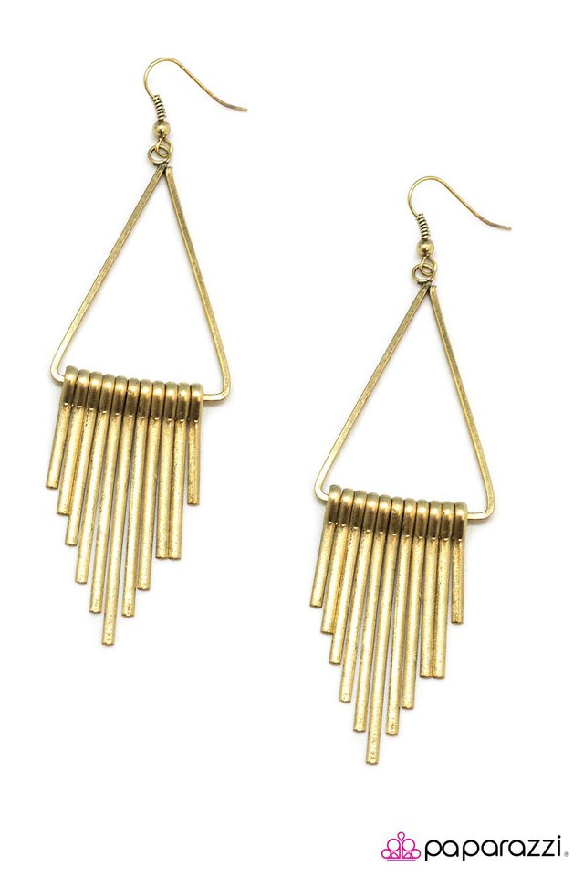Paparazzi ♥ Spoke Too Soon - Brass ♥ Earrings