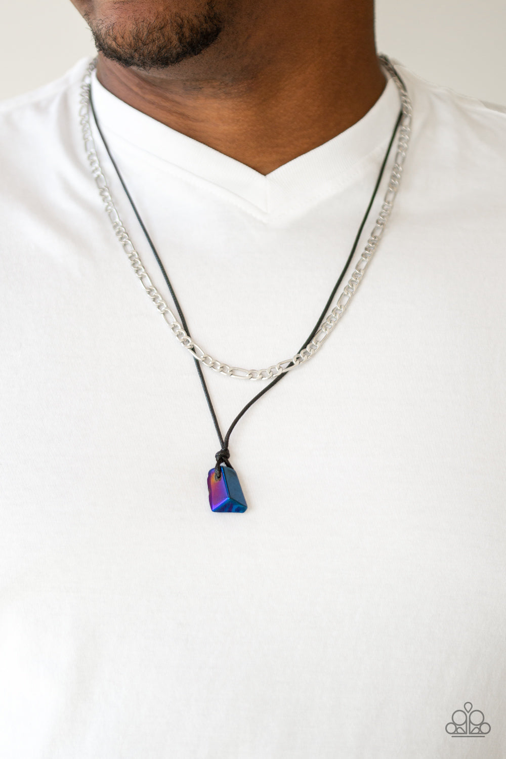 Paparazzi ♥ Lookin Slick - Blue ♥ Mens Necklace