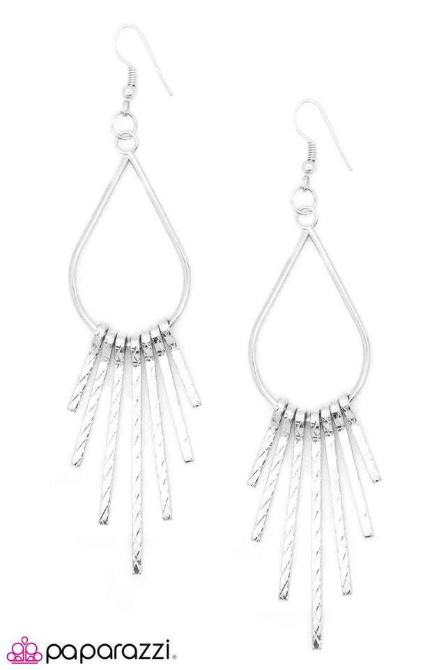 Paparazzi ♥ Raising the Stakes - Silver ♥ Earrings