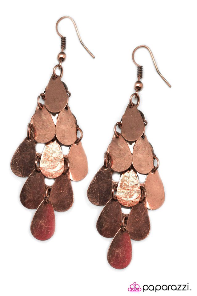 Paparazzi ♥ Coppertone - Copper ♥ Earrings