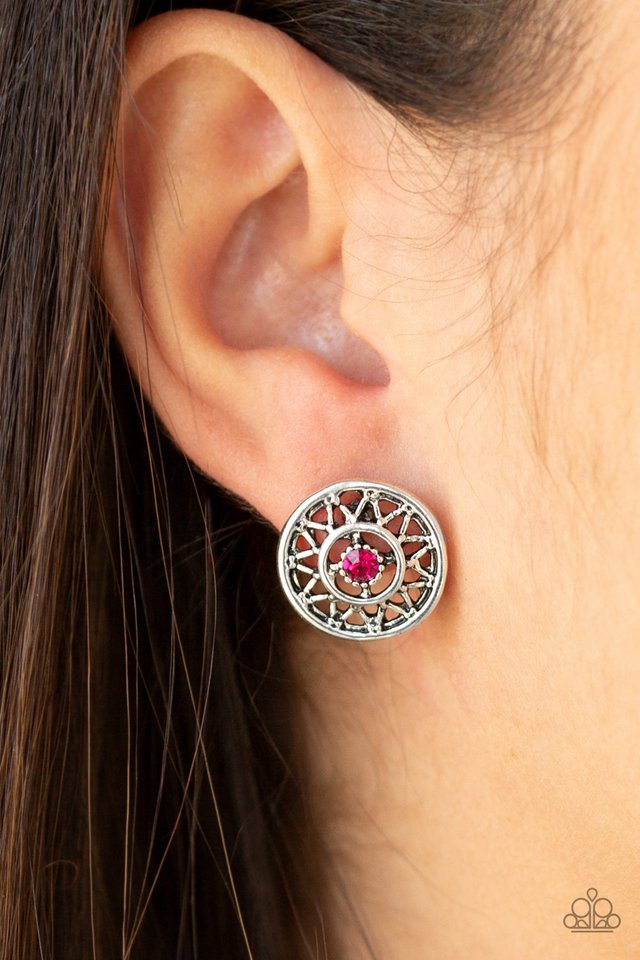 Paparazzi ♥ Sunlit Splendor - Pink ♥ Post Earrings
