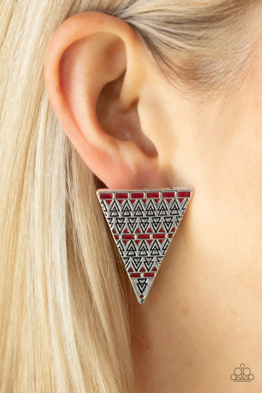 Paparazzi ♥ Terra Tricolor - Red ♥ Post Earrings