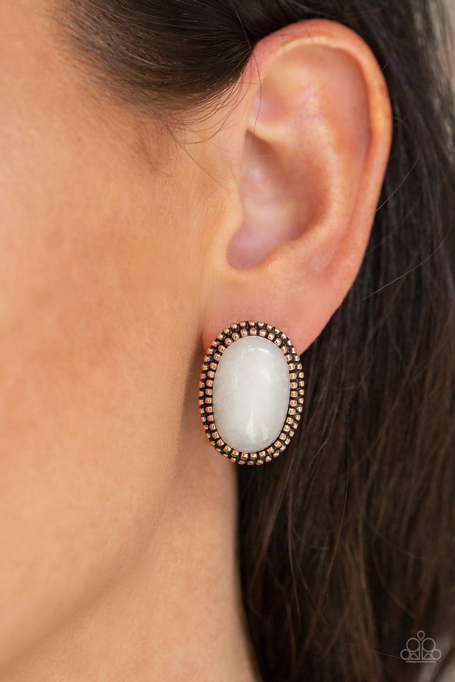 Paparazzi ♥ Shiny Sediment - Copper ♥ Post Earrings
