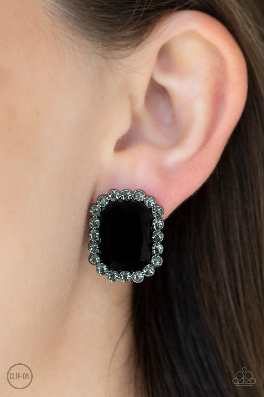 Paparazzi ♥ Glitter Enthusiast - Black ♥ Clip-On