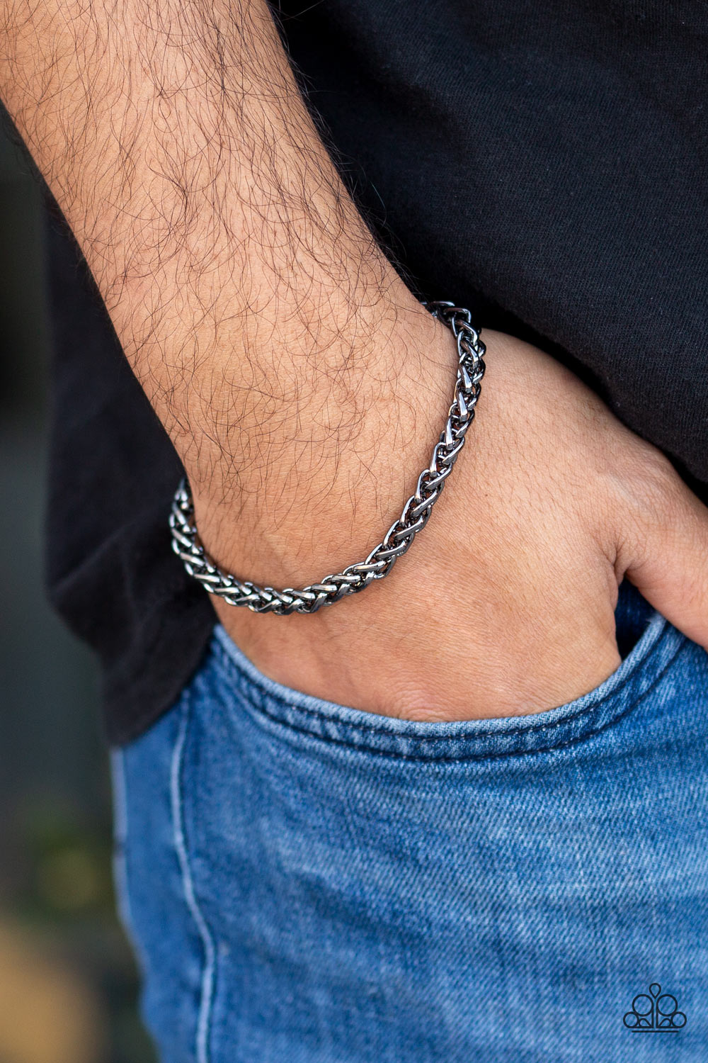 Paparazzi ♥ Knocked It Out Of The Park - Black ♥ Mens Bracelet