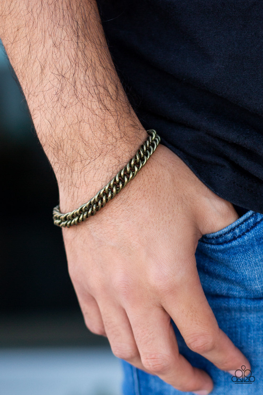 Paparazzi ♥ Next Man Up - Brass ♥ Mens Bracelet
