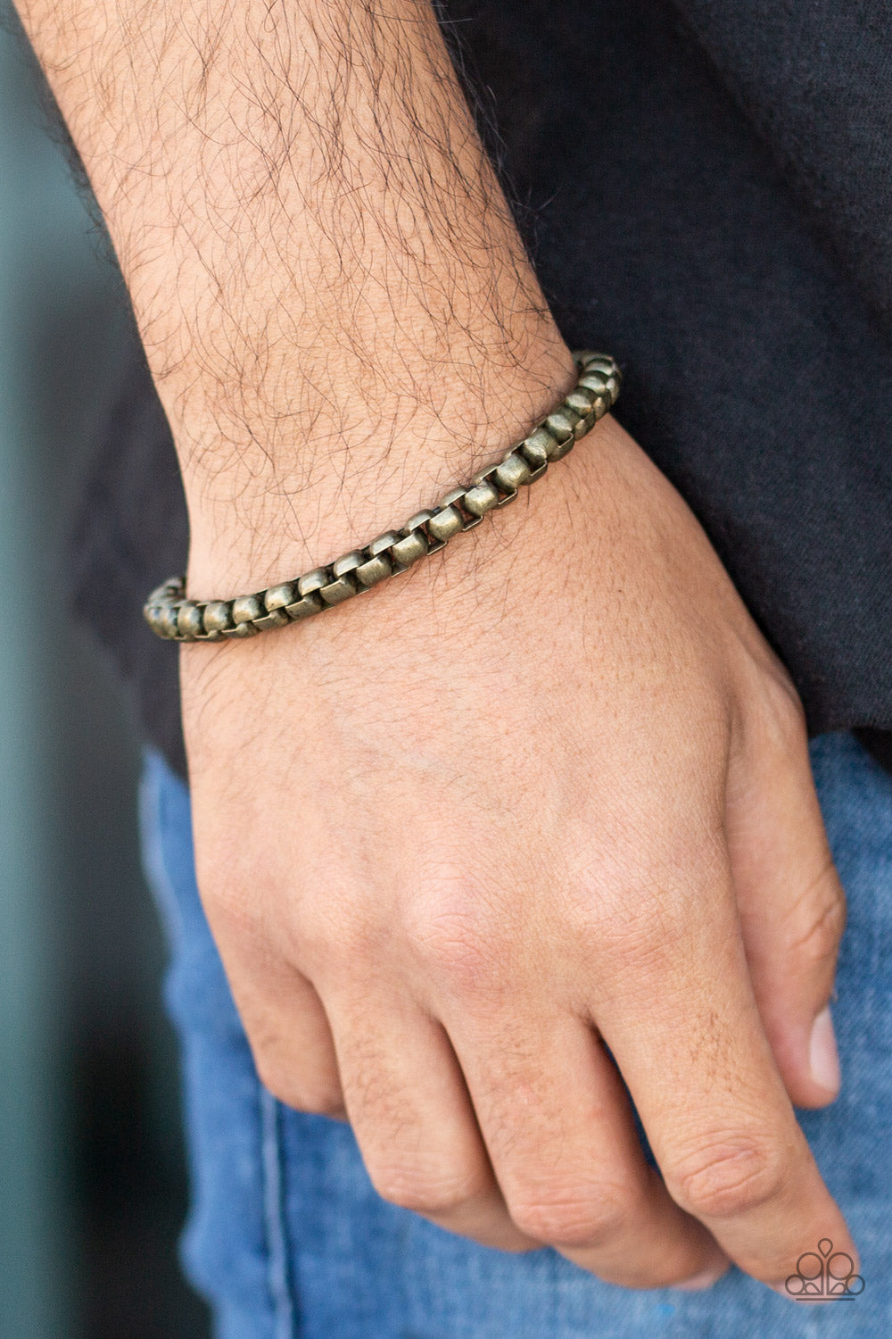 Paparazzi ♥ Alley Oop - Brass ♥ Mens Bracelet