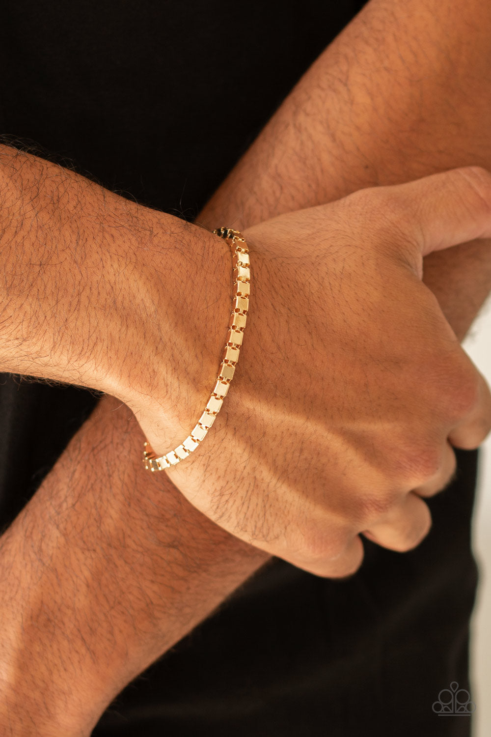 Paparazzi ♥ Boxing Champ - Gold ♥ Mens Bracelet