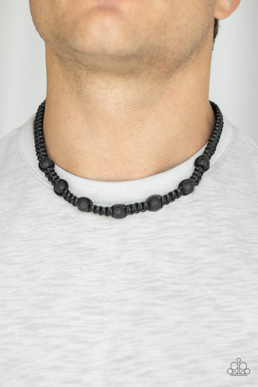 Paparazzi ♥ Rock Art - Black ♥ Mens Necklace