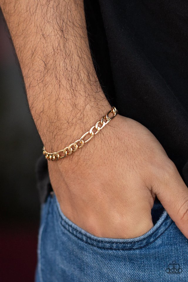 Paparazzi ♥ Roll Call - Gold ♥ Mens Bracelet