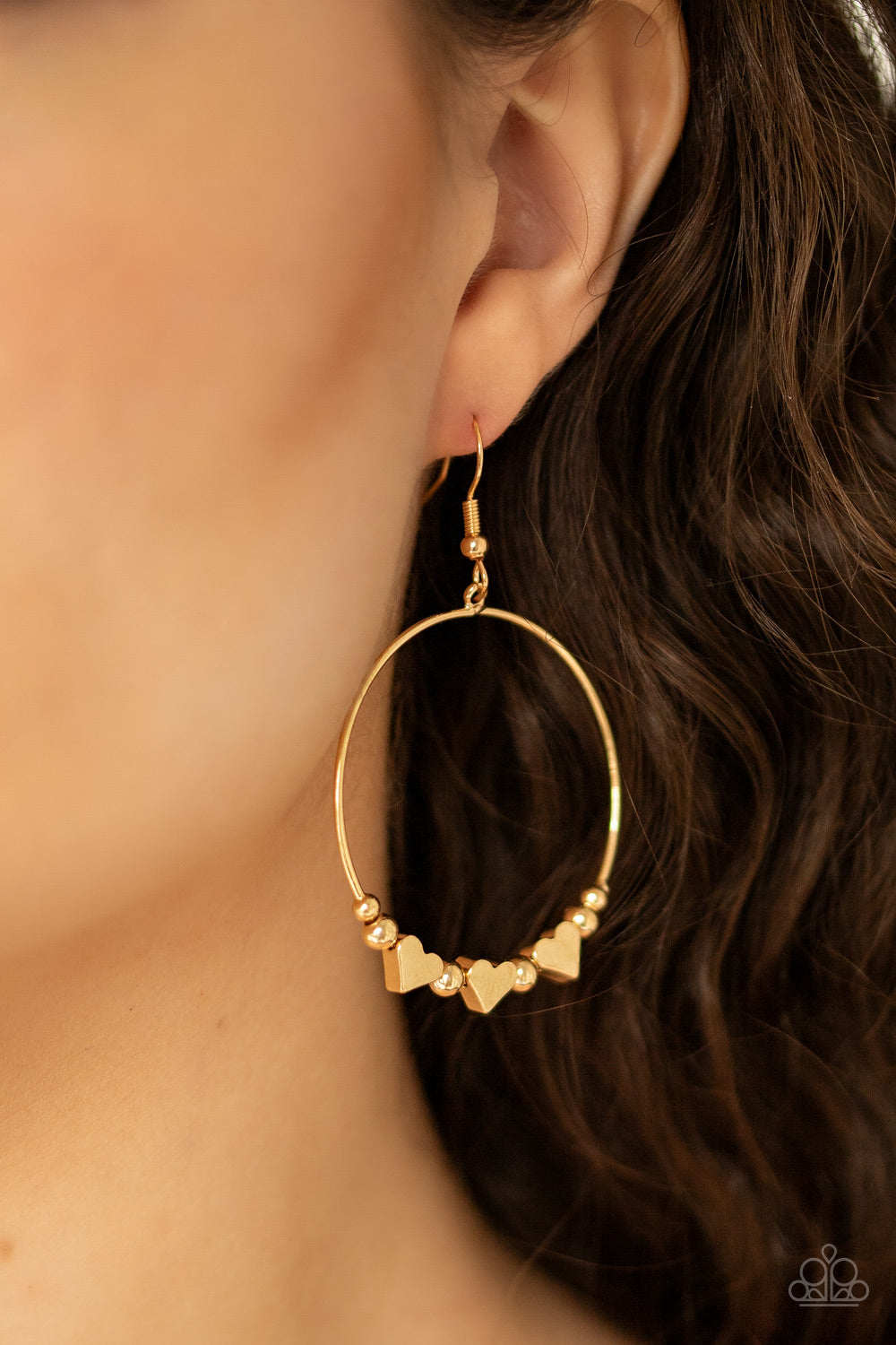 Paparazzi ♥ I Cant HEART You - Gold ♥ Earrings
